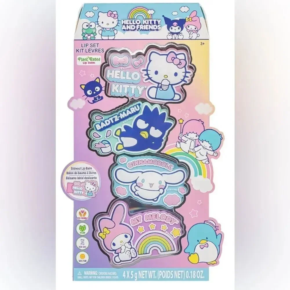 New Hello Kitty And Friends - 4pk Slide Out Lip Gloss Set on Box